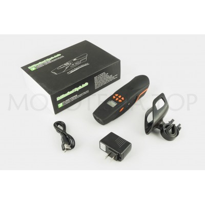 Аудіосистема велосипедна на кермо (вологостійка, ліхтарик, рація, МР3/USB/SD/Bluetooth/FM-радіо) (mod:AV126-O) NEO