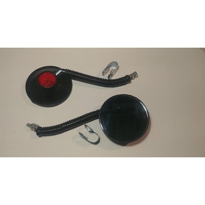 Дзеркала велосипедні круглі (пара, чорні, з катафотом) FM