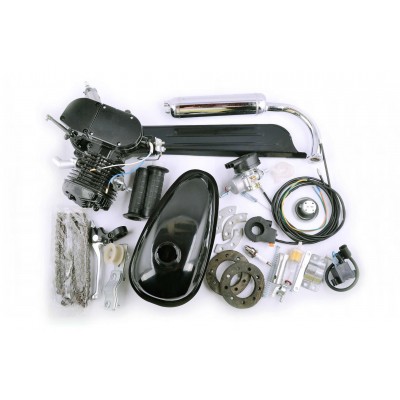 Двигун велосипедний (у зборі) 80сс (бак, ручка газу, зірка, ланцюг, без стартера) (чорний) EVO