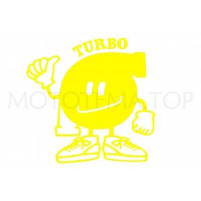 Наклейка декор TURBO (16x16см, жовта) (#0309)