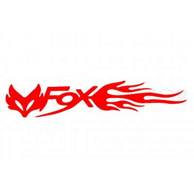 Наклейка логотип FOX (20x5см, червона, 2шт) (#049)