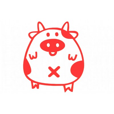 Наклейка декор PIG (червона) (#HQ5)