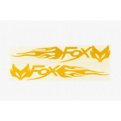 Наклейка логотип FOX (20x5см, жовта, 2шт) (#049)