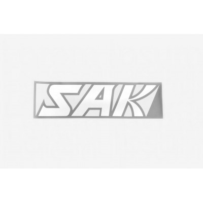 Наклейка логотип SAK (16х5см, біла) (#6873)
