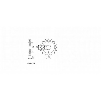 Зірка трансмісії (передня) 520-13T CB/CG (mod.A)