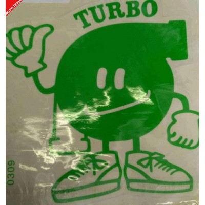 Наклейка декор TURBO (16x16см, зелена) (#0309)