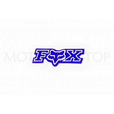 Наклейка логотип FOX (7x1см, 20шт, синій) (#4907)