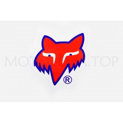 Наклейка логотип FOX (14x14см, червоний) (#0368)