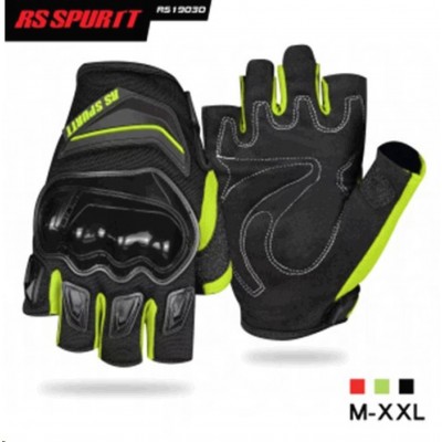 Рукавички без пальців RS SPURTT (size:M, чорно-зелені)