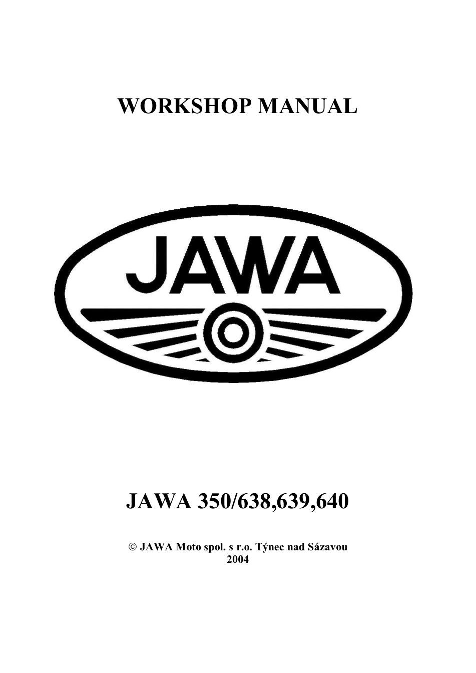 Інструкція Jawa 350/638, 639, 640 сторінка 1