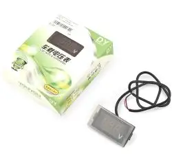 Цифровой вольтметр DC 12V (врезной, прямоугольный, зеленый) YOUYOU