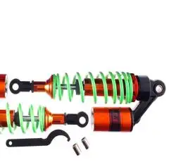 Амортизаторы (пара) Delta 330mm, газомасляные (салатовые +паутина) KOMATCU