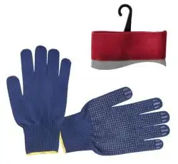 Перчатка трикотажная акриловая покрыта PVC точкой на ладони 9 (синяя) INTERTOOL